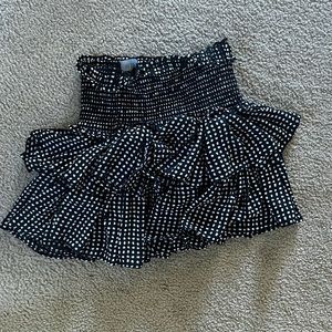 Black ruffle skirt
